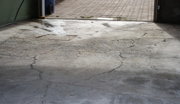 Pyrite Removal - Garage slab with cracks caused by pyrite