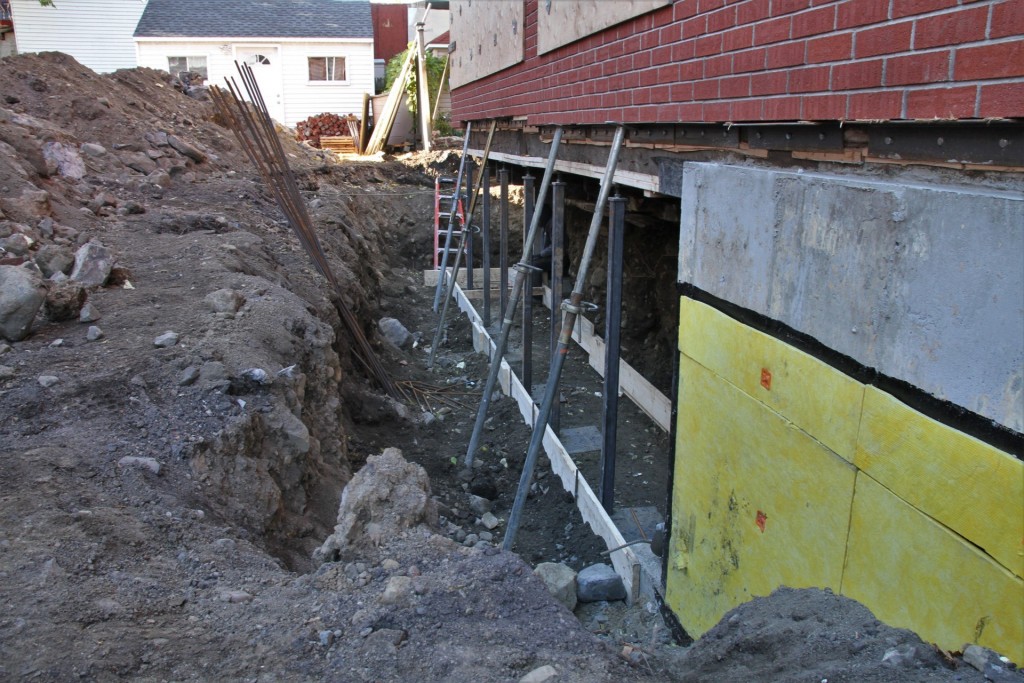 repair and replacement of foundation - new wall