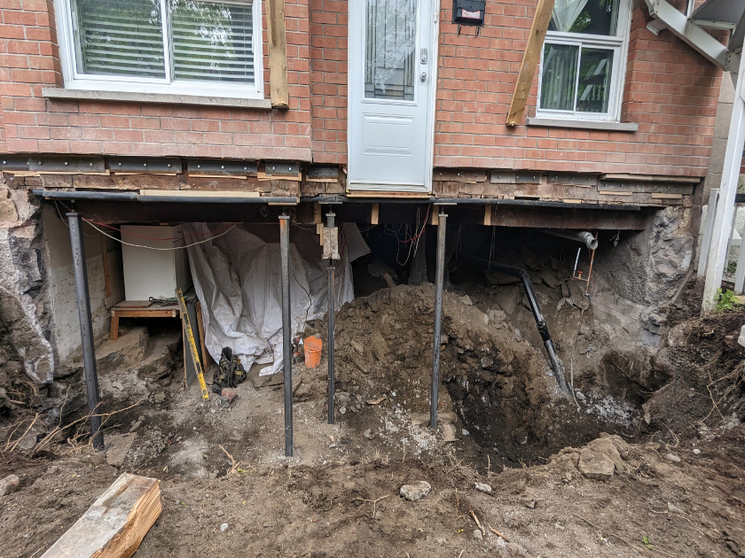 supporting columns for foundation repair